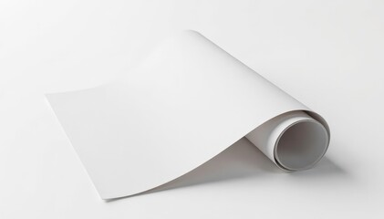 A folded flap of material, stark white backdrop , material, background