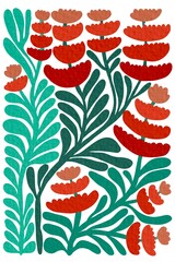 Floral abstract elements. Botanical composition. Modern trendy Matisse minimal style. Floral poster, invite. Vector arrangements for greeting card or invitation design © VD.FAII