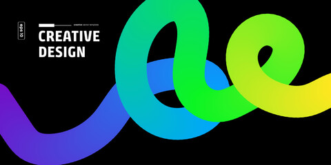 Abstract Colorful Swirls Gradient Vector Design Template