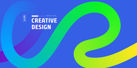 Abstract Colorful Gradient Waves Creative Vector Design Template