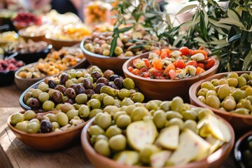 variety of olives in market