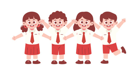 Happy Elementary Students for Education Concept