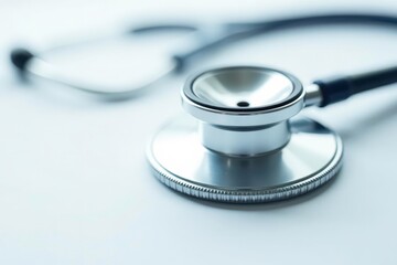 Close-up of a stethoscope on a white background, veterinary context implied , vet tech, medical illustration, healthcare professional