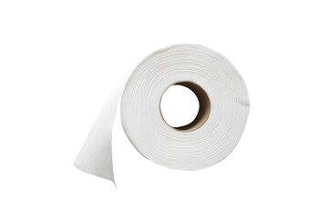 roll of toilet paper, fully unrolled, white, white background, isolated, no background