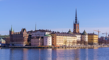 Naklejka premium Riddarholmen Island, Gamla Stan – Stockholm Skyline in Daylight