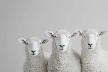 Fototapeta premium sheeps on grey background