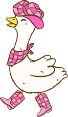 Silly Goose Cowgirl hat and boots hand drawn doodle