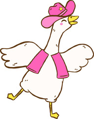 Silly Goose Cowboy Dancing drawn doodle