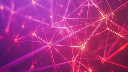 Glowing nodes and connections in a digital network, symbolizing interconnected technology and innovation.