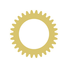 Gear shape icon. Vector golden sign. Engineering symbol