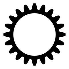 Gear shape icon. Black vector sign. Engineering symbol
