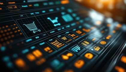 E-commerce Growth Dashboard Digital Shopping Cart Interface Technology