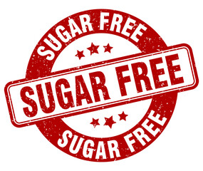 sugar free stamp. sugar free label. round grunge sign
