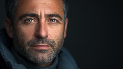 Fototapeta premium Serious man looking forward