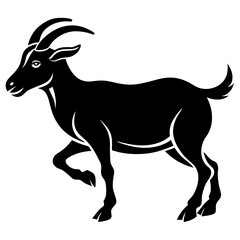Obraz premium Running goat silhouette vector