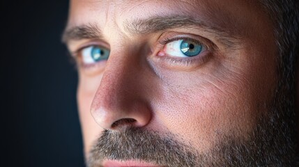 Obraz premium Intense man with piercing blue eyes