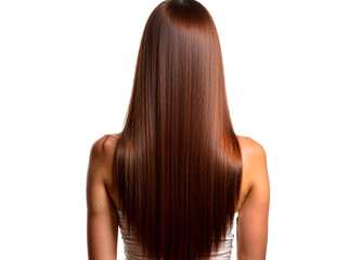 Naklejka premium Woman with long, straight, and shiny brown hair