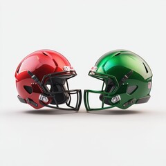 Fototapeta premium Football helmets face-off