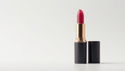 Fototapeta premium Elegant lipstick tube, sleek design, pristine white backdrop, elegant, isolated