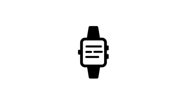 Sports smart watch icon. smart watch screen on sports mood concept icon animation.