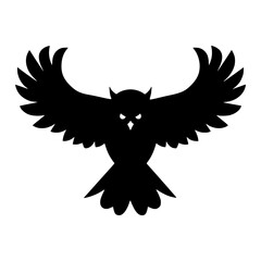 Obraz premium Black Owl Silhouette Vector Graphic