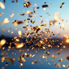 Golden confetti burst celebration
