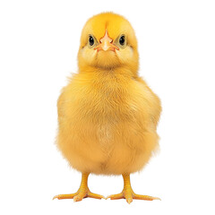 Cute Yellow Chick with Fluffy Feathers and Big Eyes