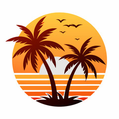 vector illustration of a tropical island