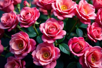 Obraz premium Intricate, repeating rose blooms in vibrant hues , blossom, textile, stylish