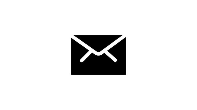 Folded mail envelope icon. paper document mailbox line icon animation.