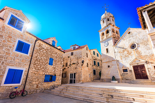 Prvic, Sepurine, Croaia: The old church of Saint Jelene Krizarice, Sepurina Sibenik archipelago, Dalmatia, Adriatic Sea