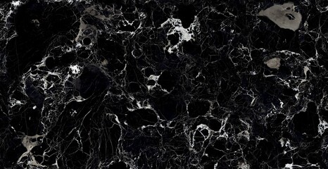 Black glossy quartz slab with white veins. high quality surface. Natural breccia marble tiles. 3D Visualization. 3D Rendering