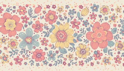 Floral seamless pattern. Pretty flowers on a white background.
