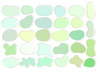 緑色　シンプル　流体シェイプ　フレームセット