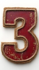 Vintage Red Number Three.