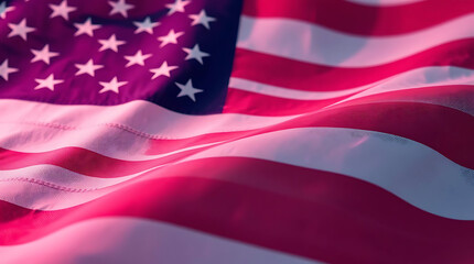 American flag background, exhibiting gentle soft light, diffused shadows, and subtle illumination. created by generative ai