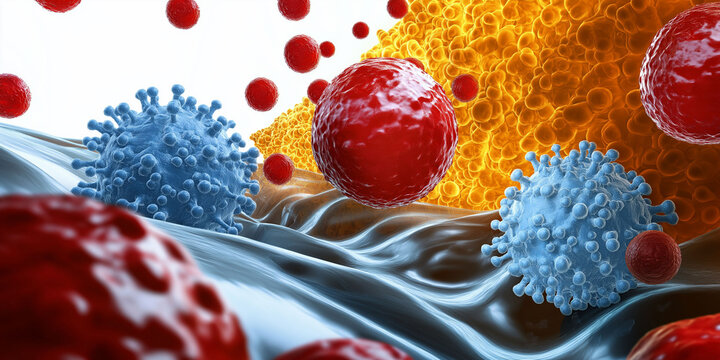 Apoptosis cell mechanism death pathway. Mitochondria biological. Signal regulation. Isolated apoptotic cell with vibrant fragmentation in scientific study.