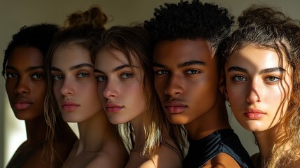 Obraz premium Diverse Faces in Harmony: A Celebration of Multicultural Unity and Shared Humanity