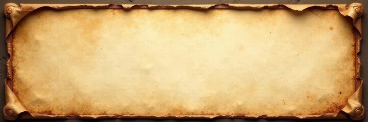 Naklejka premium Antique frame, aged parchment, textured backdrop, old, display