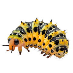 Fototapeta premium Caterpillar isolated on transparent background. PNG. Generated AI