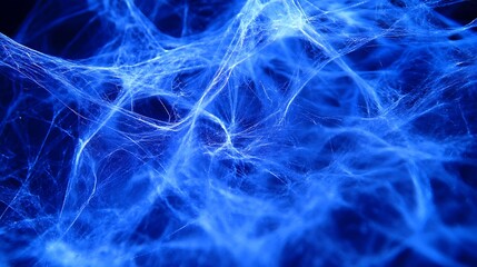 Obraz premium Abstract blue glowing web-like texture.
