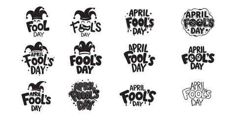 April fools day vector graphic design elements collection for celebration