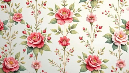 Subtle floral damask, continuous elegant motif, flower, wallpaper, elegant