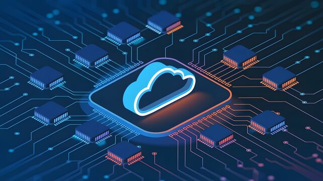 A smooth illustration of cloud containers and serverless functions, demonstrating efficient cost utilization through real-time scaling and adaptive pricing.