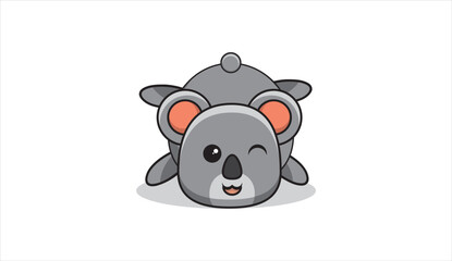 illustration of koala bear covering ears. vector illustration