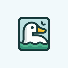 Square duck logo