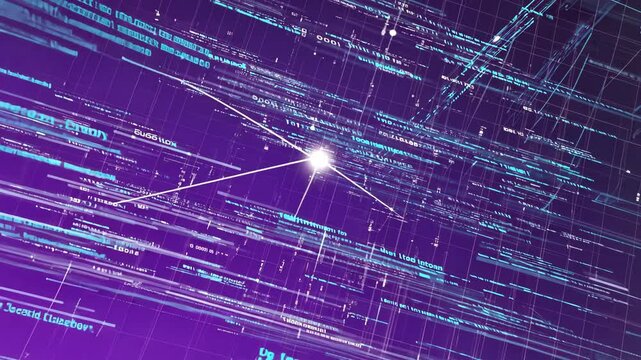 abstract technology background with binary code, 4k looping background, 4K footage