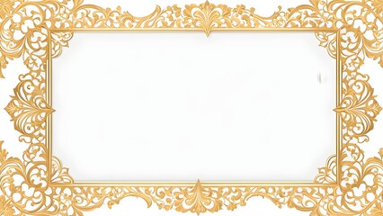 Gold ornate frame floral design, perfect invitations, announcements, digital design projects.