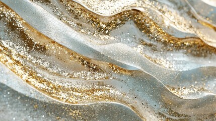 Gold Foil Sheet with Glitter Texture, Abstract pattern featuring flowing lines and texture in earthy tones.