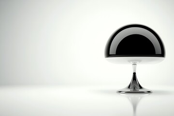 Retro mushroom lamp on glossy surface in studio, interior design, decor, and lifestyle